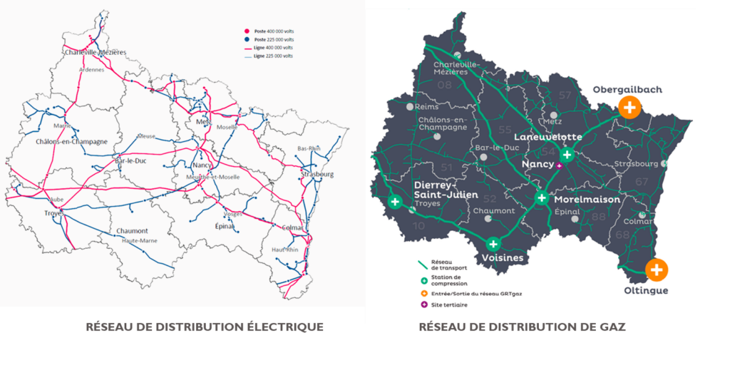 Réseaux de distribution de gaz et d'électricité en Grand Est